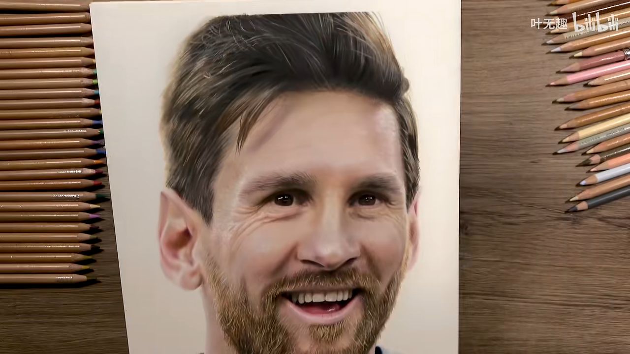 彩铅手绘梅西 - 哔哩哔哩