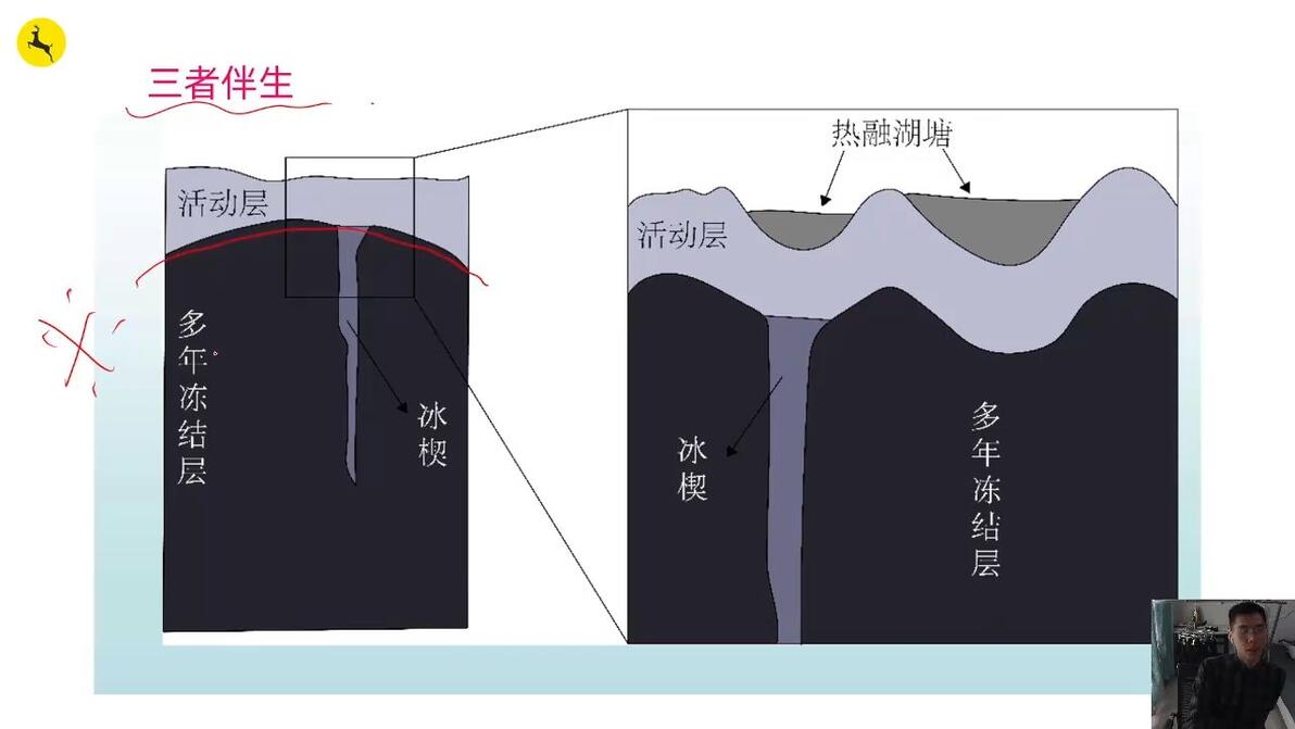 冰楔,冻胀丘、热融湖、石海,石河,石冰川、石环、冻融作用、寒冻风化、冻裂作用,冰 - 哔哩哔哩