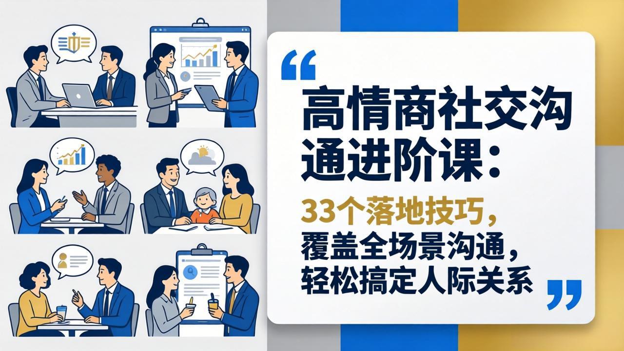 高情商社交沟通进阶课：33个落地技巧，覆盖全场景沟通，轻松搞定人际关系_-七宝：认真做好一件事