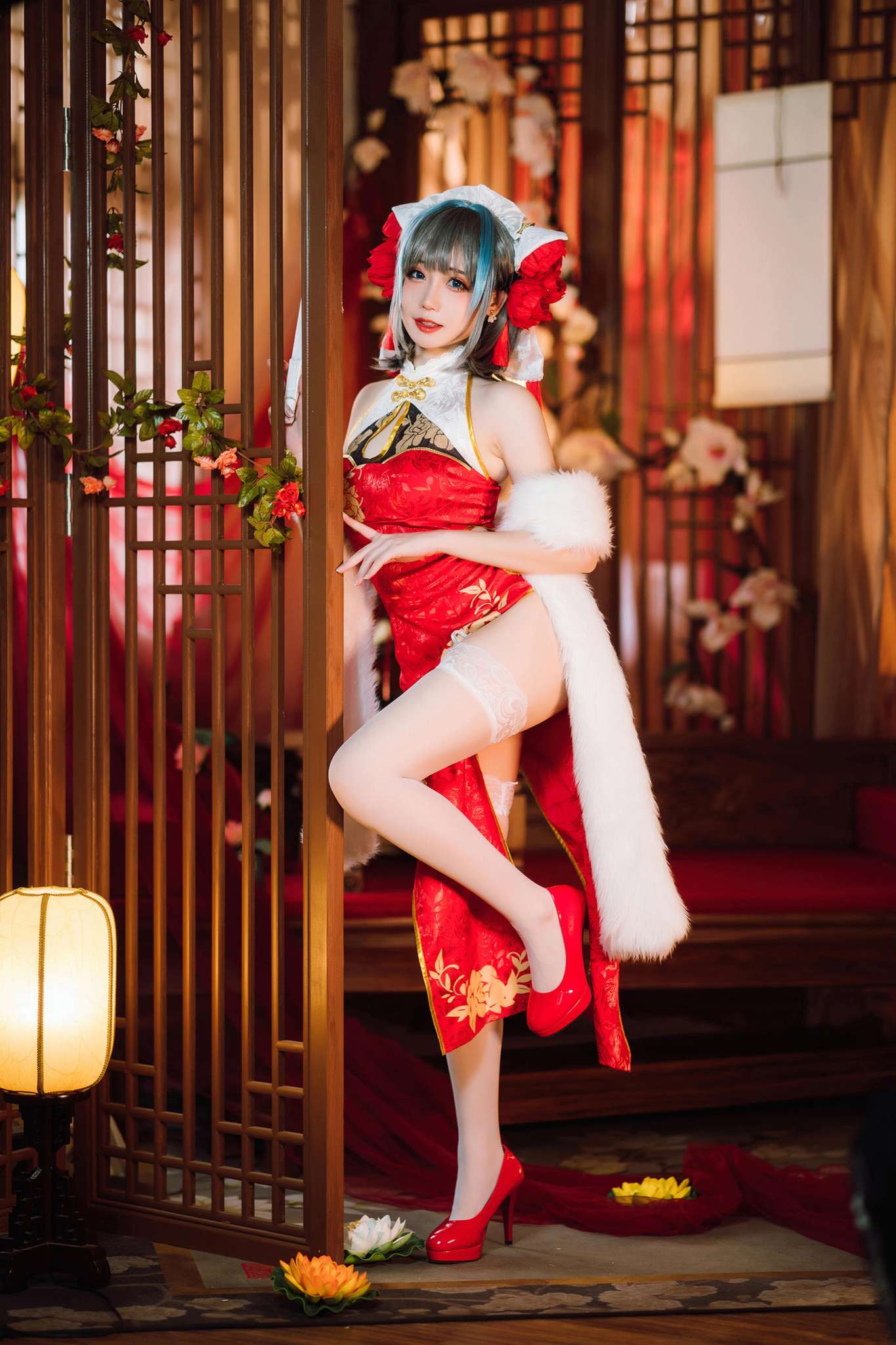 焖焖碳 Vol.049 柴郡旗袍 [29P-509MB]-吾爱二次元