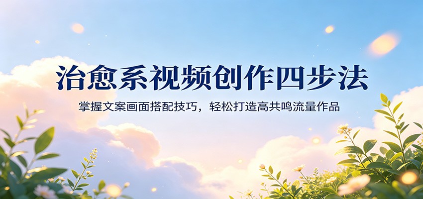 治愈系视频创作四步法：掌握文案画面搭配技巧，轻松打造高共鸣流量作品-七宝：认真做好一件事