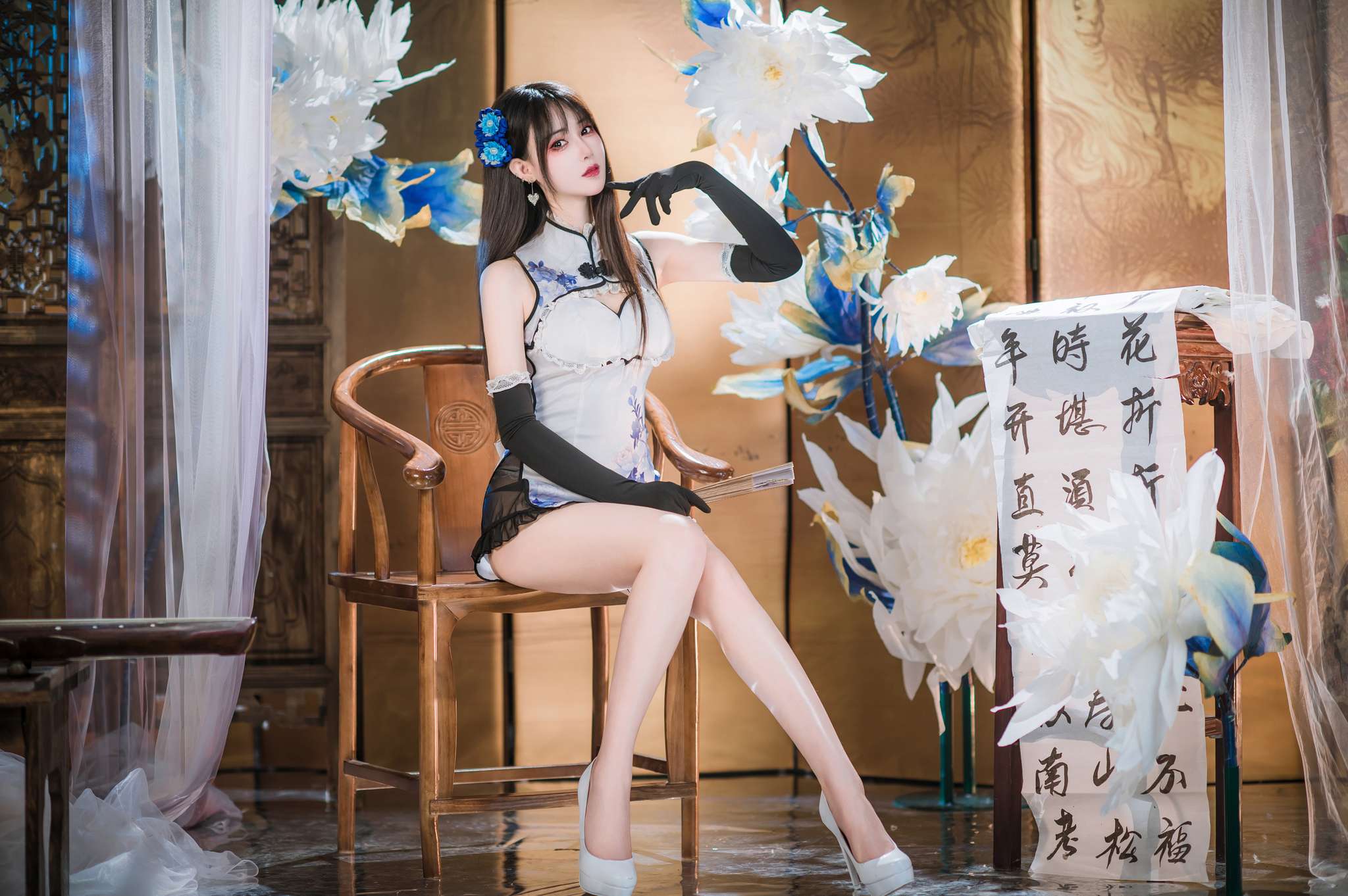 图片[3]-羽生三未 Vol.024 瓶儿 青花瓷旗袍[25P-307MB]-吾爱二次元