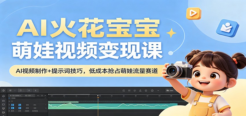 AI火花宝宝萌娃视频变现课：AI视频制作 提示词技巧，低成本抢占萌娃流量赛道-七宝：认真做好一件事