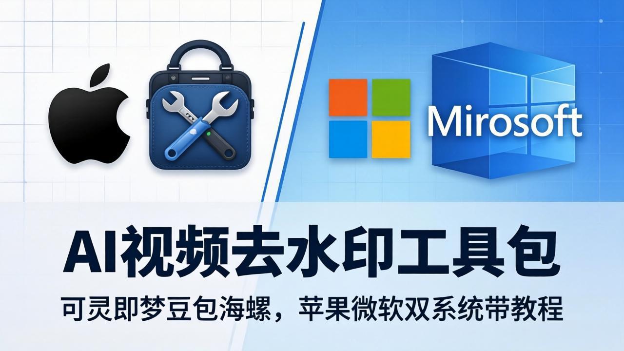 AI视频去水印工具包：可灵即梦豆包海螺，苹果微软双系统带教程_-七宝：认真做好一件事