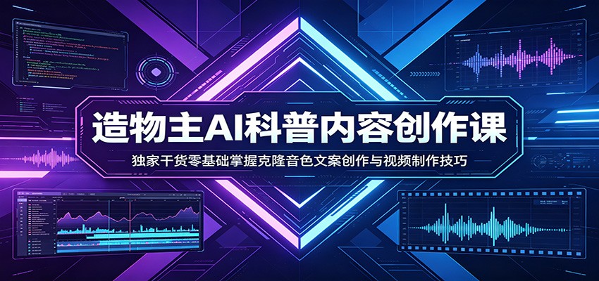 AI科普内容创作课：独家干货零基础掌握克隆音**文案创作与视频制作技巧-七宝：认真做好一件事