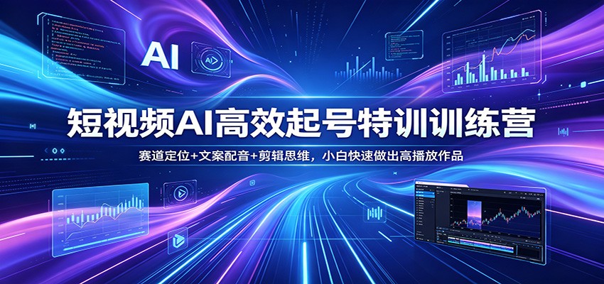 短视频AI高效起号特训训练营：赛道定位 文案配音 剪辑思维，小白快速做出高播放作品-七宝：认真做好一件事