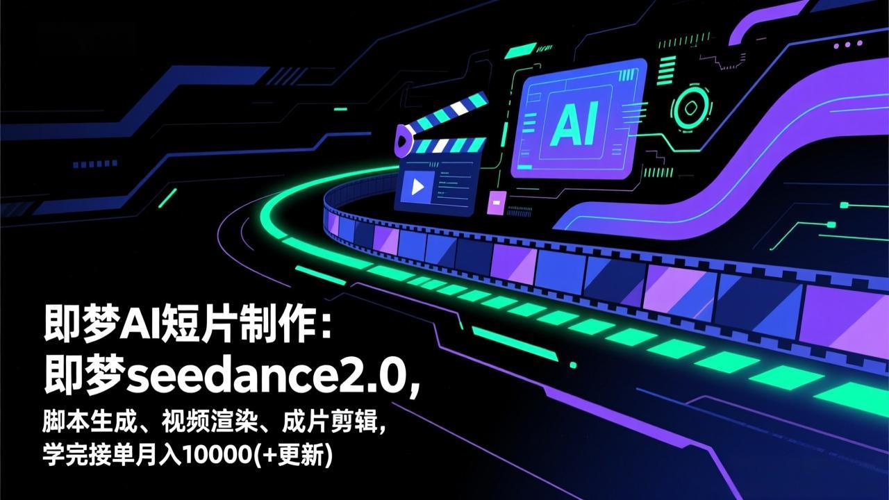 即梦AI 短片制作(更新)：即梦seedance2.0，脚本生成、视频渲染、成片剪辑，学完接单月入10000 _-七宝：认真做好一件事