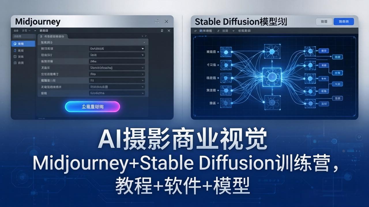 AI摄影商业视觉Midjourney Stable Diffusion训练营，教程 软件 模型_-七宝：认真做好一件事