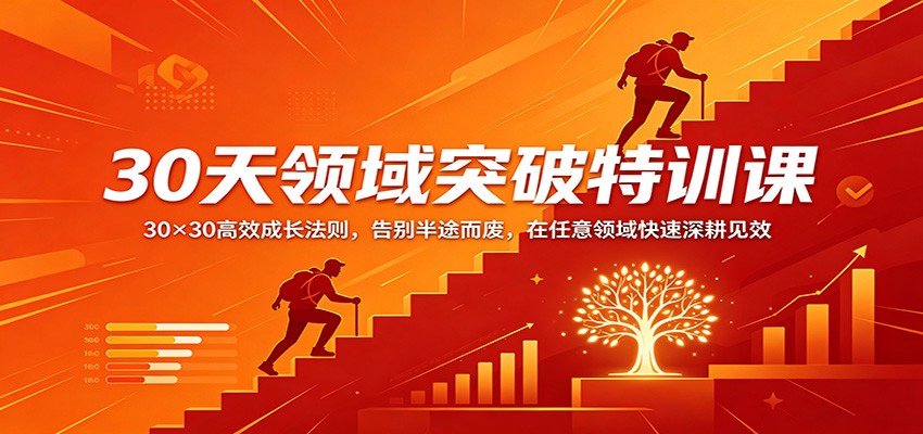 30天领域突破特训课：30×30高效成长法则，告别半途而废，在任意领域快速深耕见效-七宝：认真做好一件事