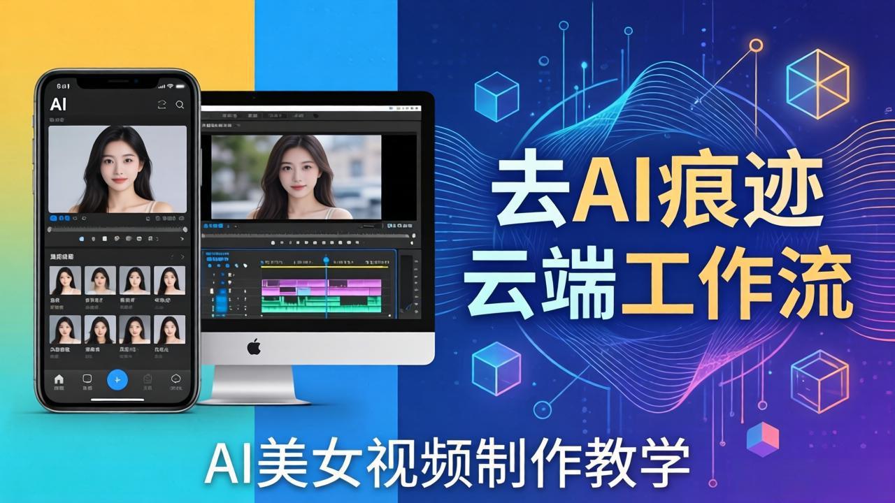 AI美女视频制作教学：去AI痕迹，云端工作流出图，手机电脑均可，不需要配置_-七宝：认真做好一件事