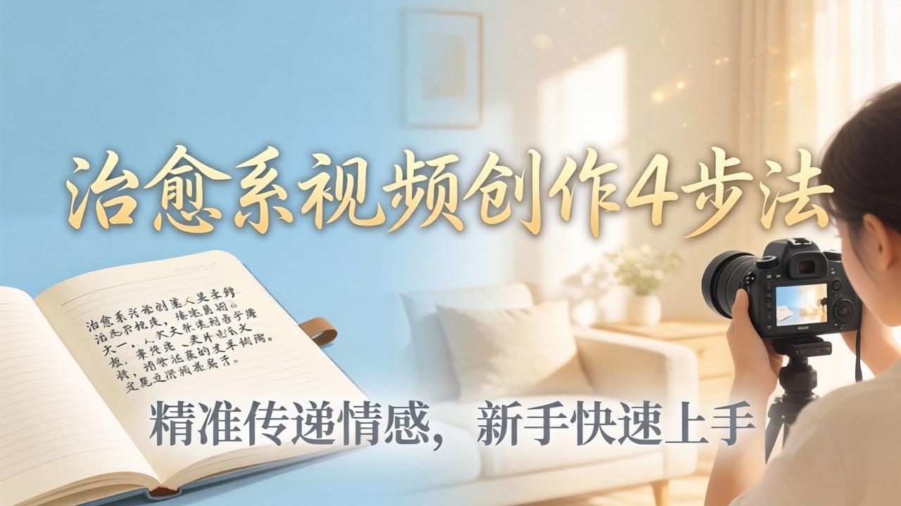 治愈系视频创作4步法：从文案打磨到画面呈现，精准传递情感，新手快速上手出优质内容_-七宝：认真做好一件事