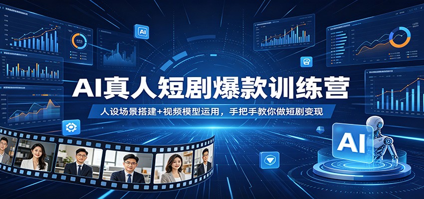 AI真人短剧爆款训练营：人设场景搭建 视频模型运用，手把手教你做短剧变现-七宝：认真做好一件事