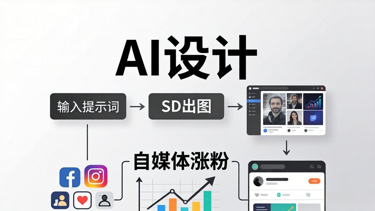 人人都是AI设计师：SD出图 自媒体涨粉一站教学，告别图文素材焦虑，AI设计让你轻松避开内卷_-七宝：认真做好一件事