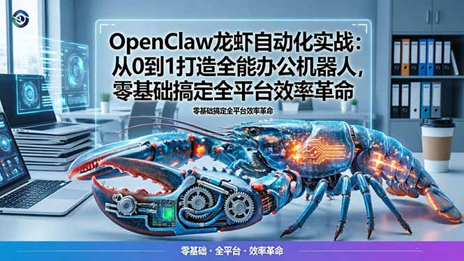 OpenClaw龙虾自动化实战：从0到1打造全能办公机器人，零基础搞定全平台效率革命_-七宝：认真做好一件事