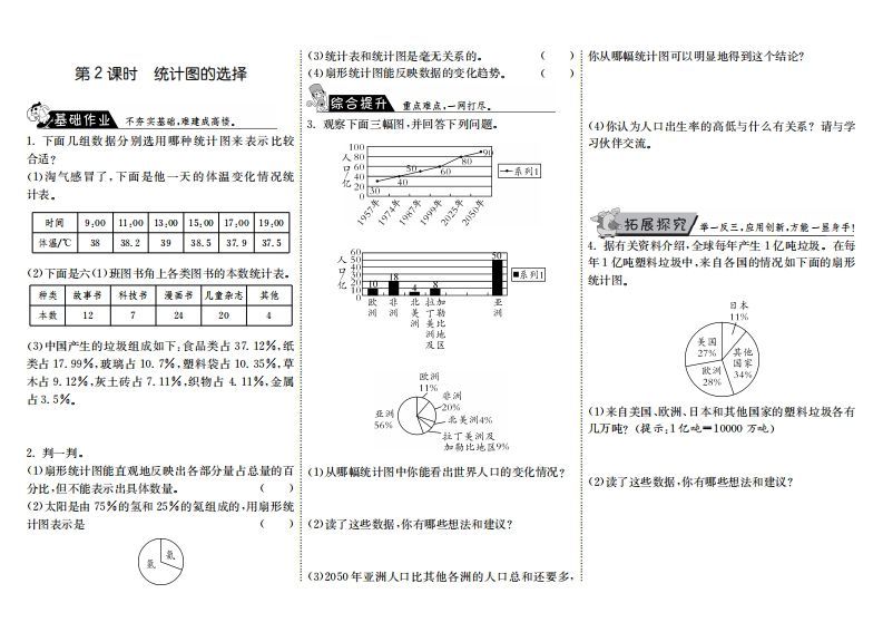 六年级数学上册5.2统计图的选择（北师大版）-七宝：认真做好一件事