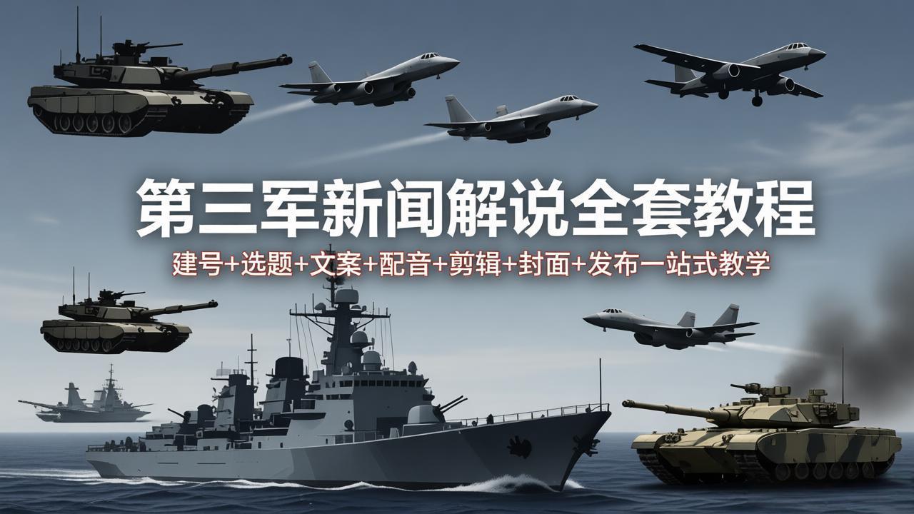 第三军迷新闻解说全套教程：建号 选题 文案 配音 剪辑 封面 发布一站式教学_-七宝：认真做好一件事