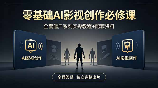 零基础AI影视创作必修课，全套僵尸系列实操教程加配套资料，全程答疑带你独立完整出片_-七宝：认真做好一件事