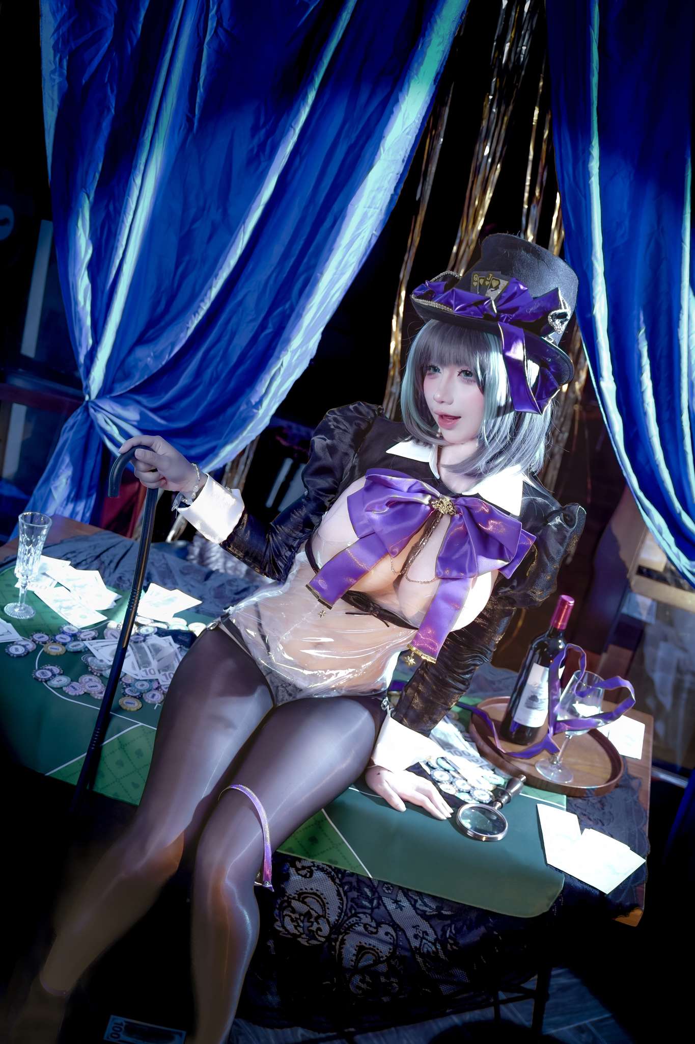 九曲Jean Vol.075 碧蓝航线 柴郡·绚烂夜梦 [40P-431M]-吾爱二次元