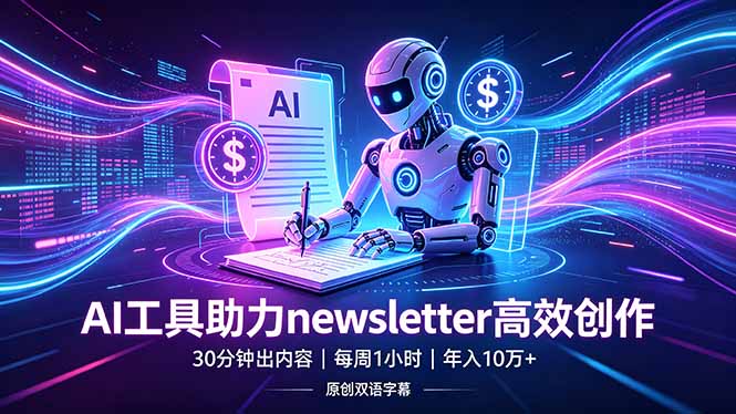 做newsletter怕费时间？AI工具帮你30分钟出内容，每周1小时，年入10万 【原创双语字幕】_-七宝：认真做好一件事