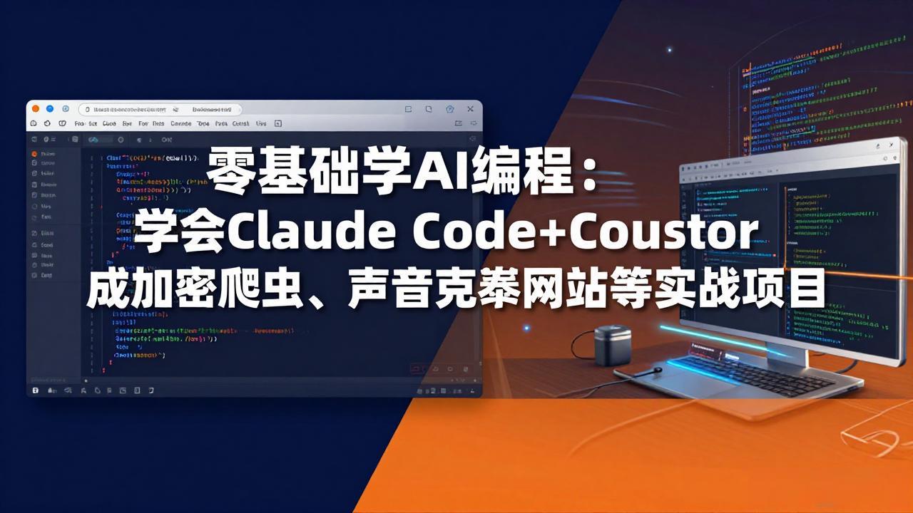 零基础学AI编程：学会Claude Code Cursor完成加密爬虫、声音克隆网站等实战项目_-七宝：认真做好一件事