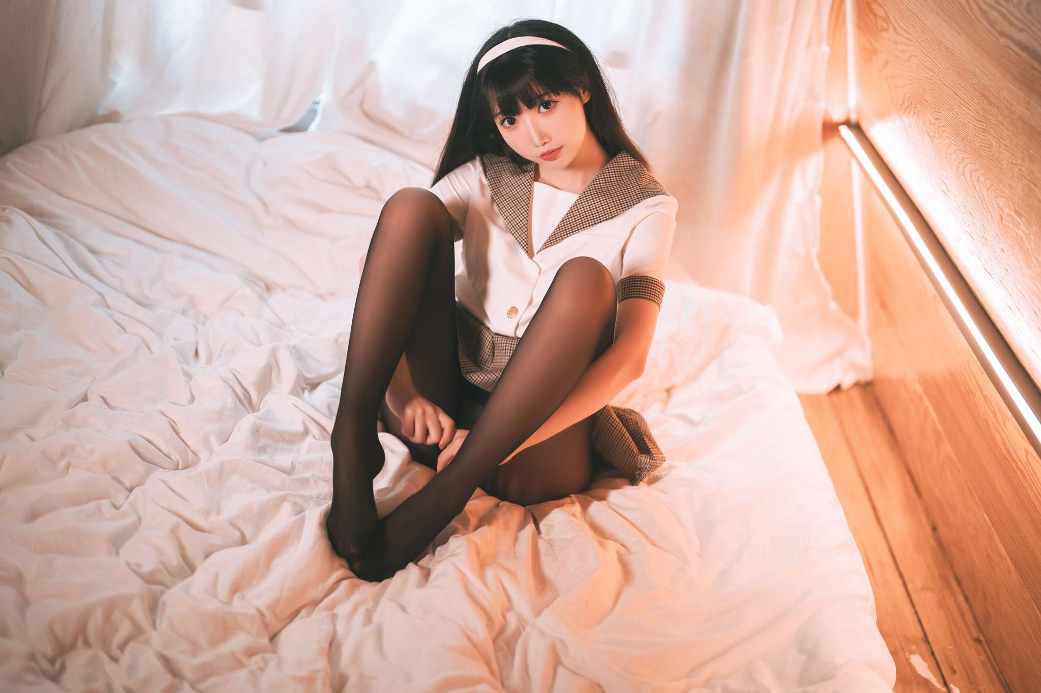 图片[5]-面饼仙儿 Vol.149 黑丝露营JK[40P-500M]-吾爱二次元