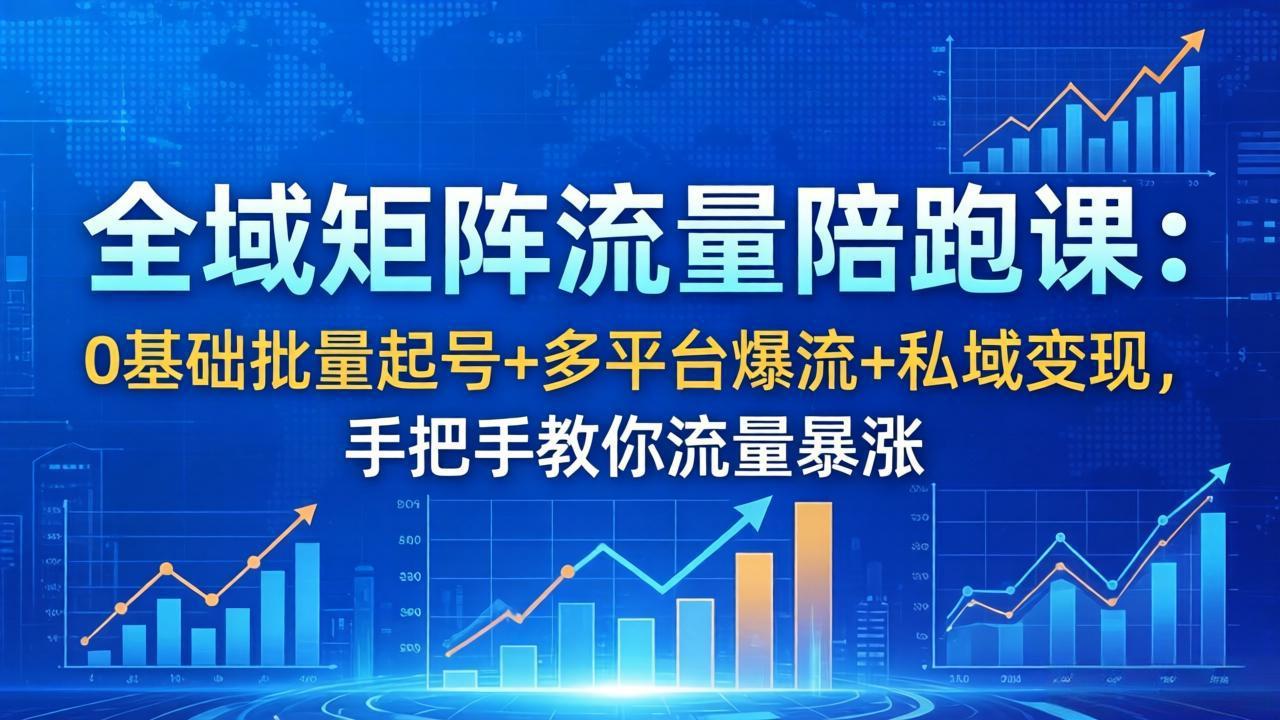 全域矩阵流量陪跑课：0基础批量起号 多平台爆流 私域变现，手把手教你流量暴涨_-七宝：认真做好一件事