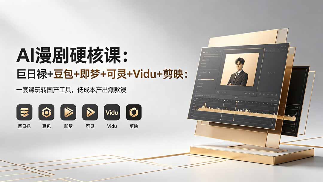 AI漫剧硬核课：巨日禄 豆包 即梦 可灵 Vidu 剪映：一套课玩转国产工具，低成本产出爆款漫剧_-七宝：认真做好一件事