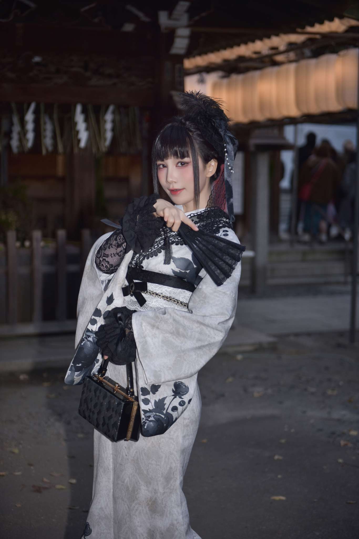 图片[4]-水淼aqua Vol.227 Black Lace Kimono[70P-99M]-吾爱二次元