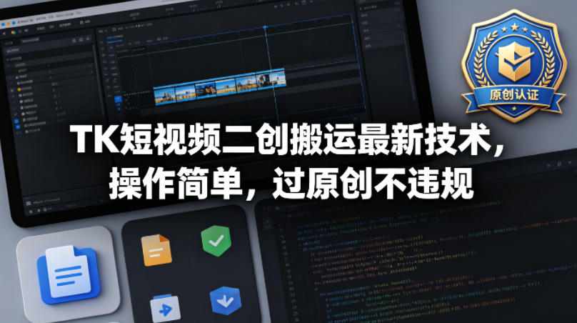 TK短视频二创搬运最新技术，操作简单，过原创不违规-七宝：认真做好一件事