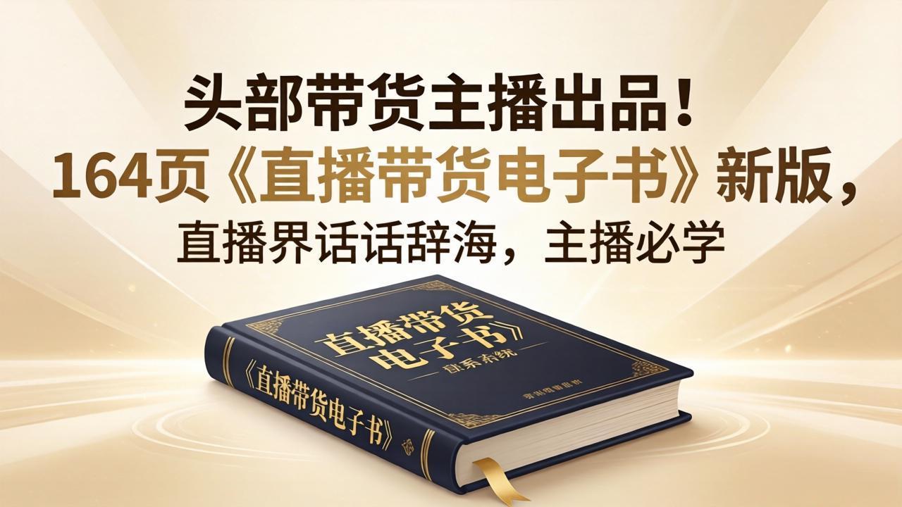 头部带货主播出品！164页《直播带货电子书》新版，直播界话术辞海，主播必学_-七宝：认真做好一件事