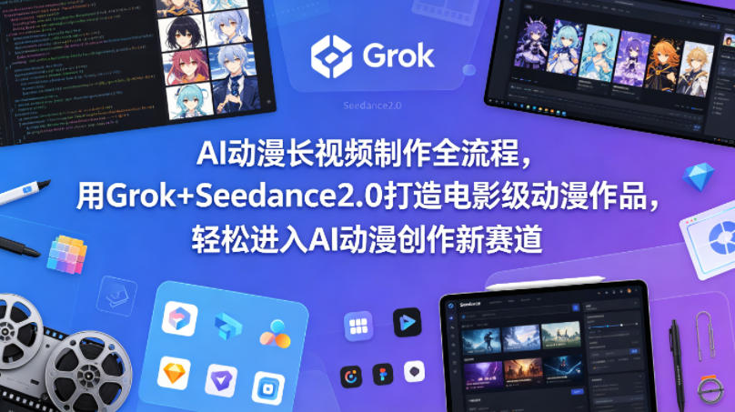 AI动漫长视频制作全流程，用Grok Seedance2.0打造电影级动漫作品，轻松进入AI动漫创作新赛道-七宝：认真做好一件事