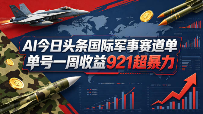 AI今日头条国际军事赛道，单号一周收益921，超暴力-七宝：认真做好一件事