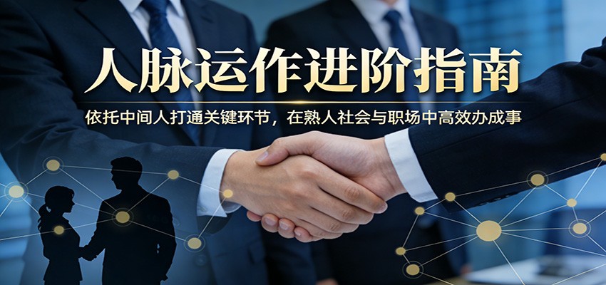 付费文章：人脉运作进阶指南，依托中间人打通关键环节，在熟人社会与职场中高效办成事-七宝：认真做好一件事