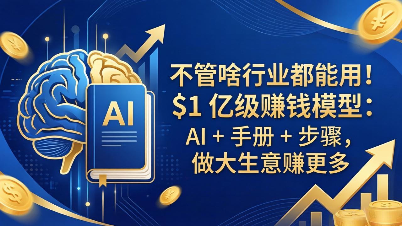 不管啥行业都能用！$1 亿级赚钱模型：AI   手册   步骤，做大生意赚更多_-七宝：认真做好一件事