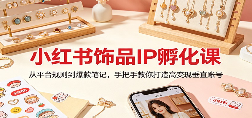 小某书饰品IP孵化课：从平台规则到爆款笔记，手把手教你打造高变现垂直账号-七宝：认真做好一件事