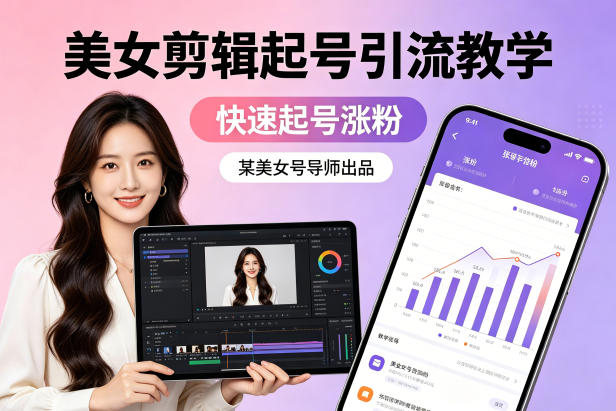 某美女号导师出品：美女剪辑起号引流教学，快速起号涨粉-七宝：认真做好一件事