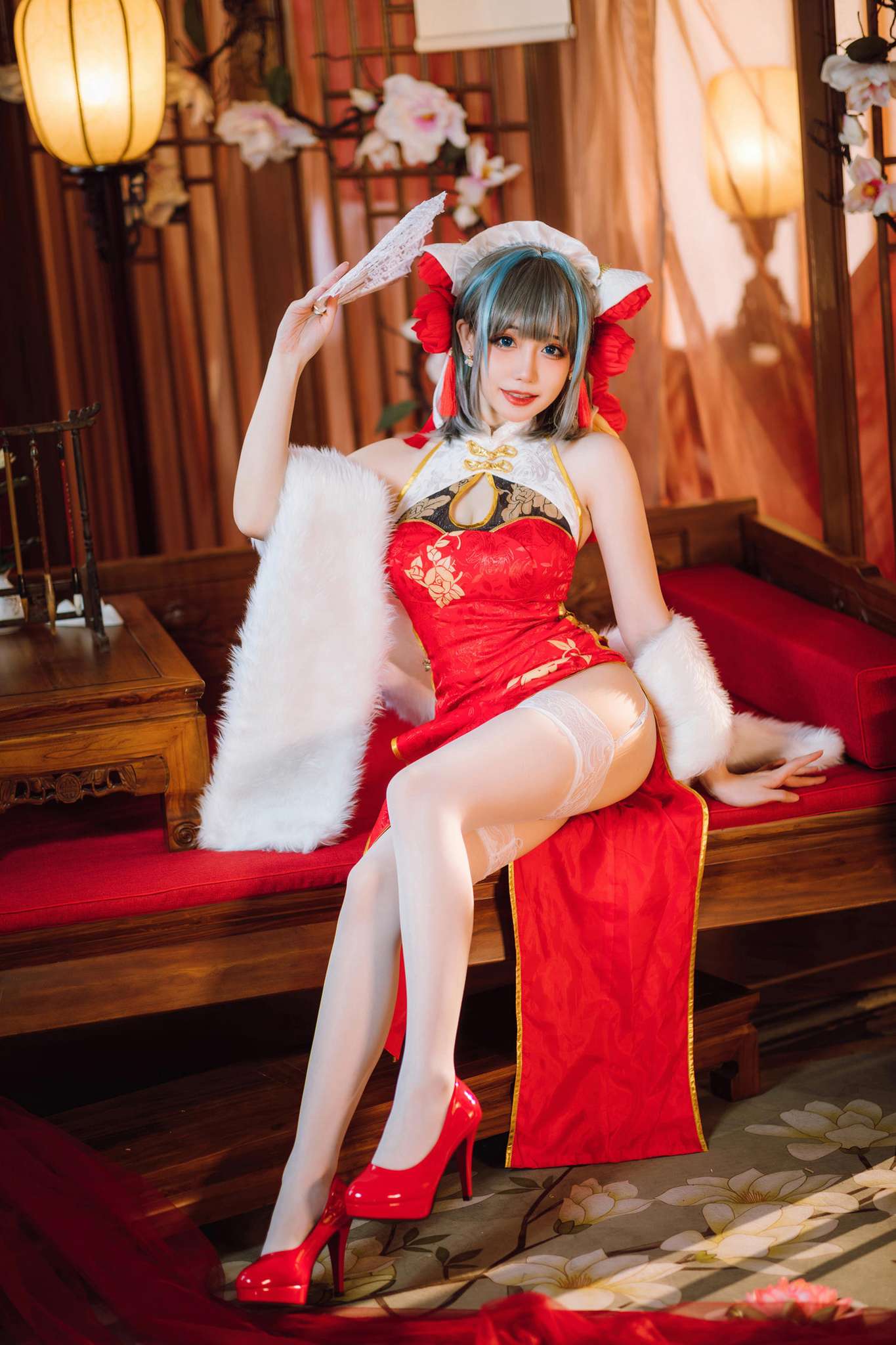 焖焖碳 Vol.049 柴郡旗袍 [29P-509MB]-吾爱二次元