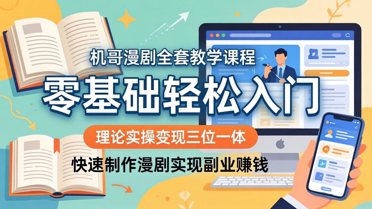 机哥漫剧全套教学课程，理论实操变现三位一体，零基础轻松入门，快速制作漫剧实现副业赚钱_-七宝：认真做好一件事