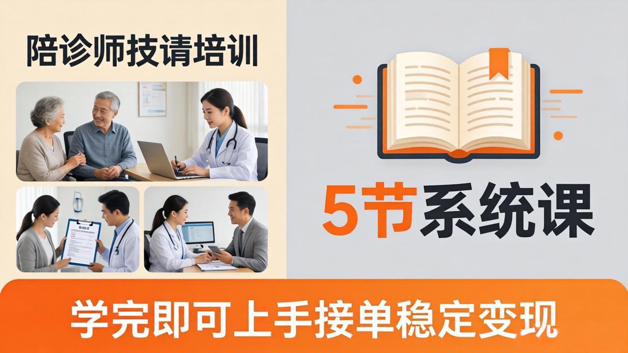 想做陪诊师不知从何下手？5节系统课教你掌握核心技能，学完即可上手接单稳定变现_-七宝：认真做好一件事