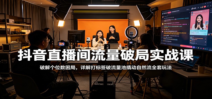 某音直播间流量破局实战课：**个位数困局，详解打标签破流量池撬动自然流全套玩法-七宝：认真做好一件事