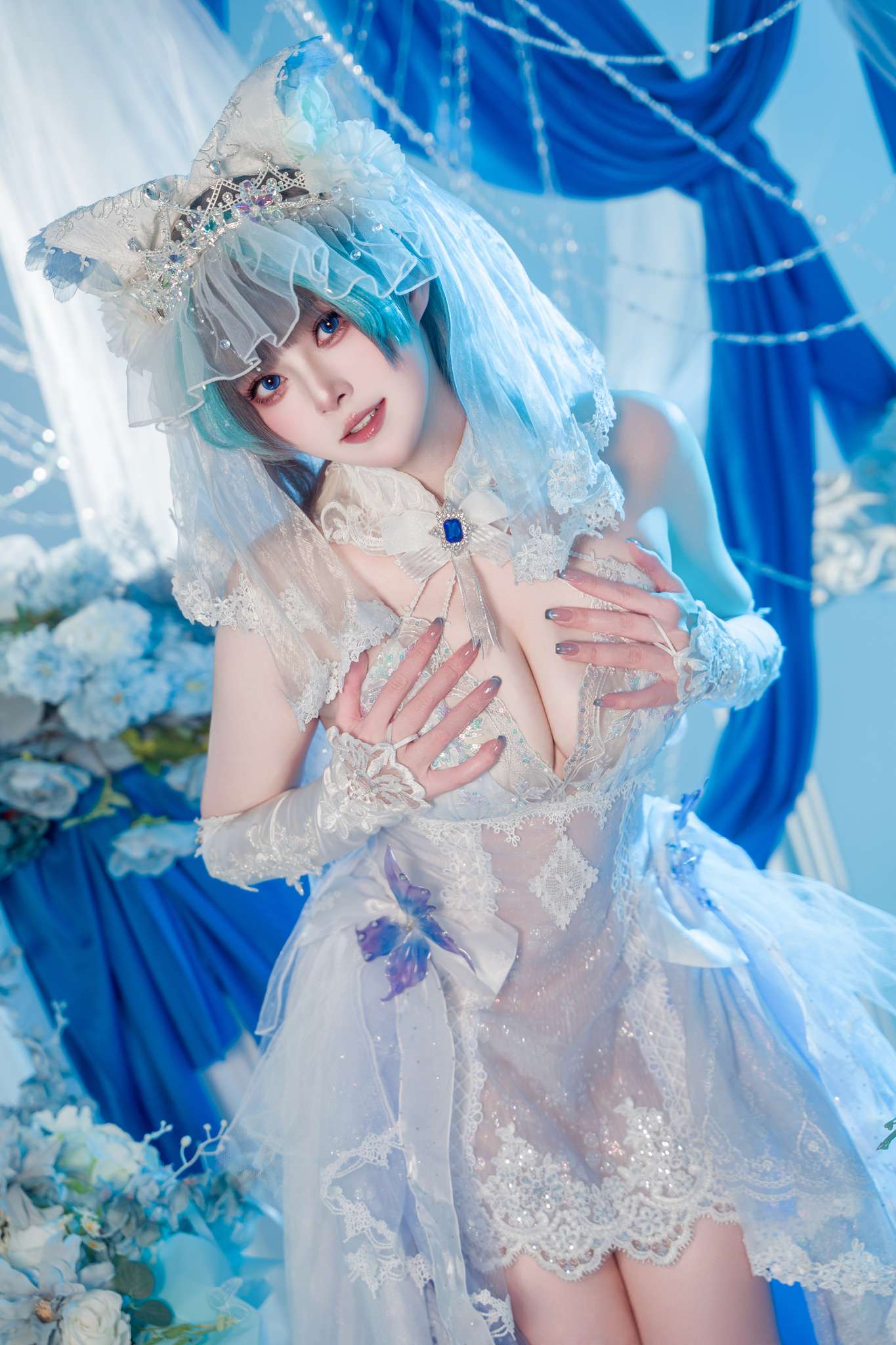 图片[4]-Natsuko夏夏子 Vol.086 碧蓝航线 柴郡婚纱[70P-625M]-蝶影二次元