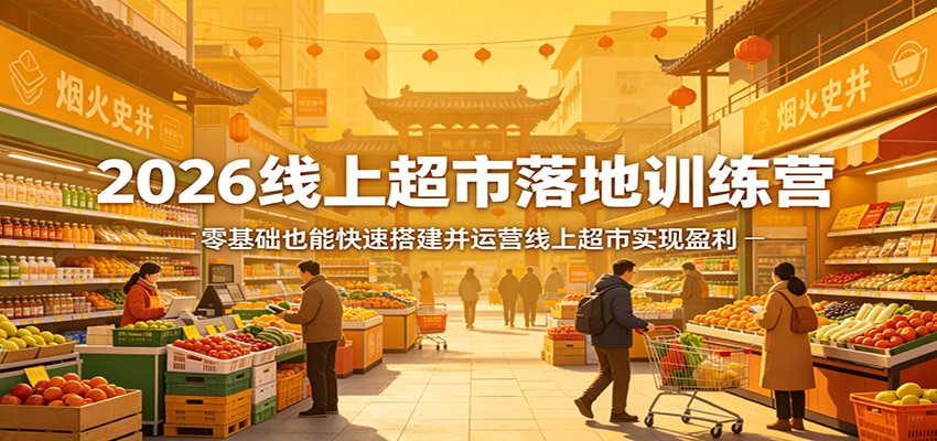 2026线上超市落地训练营，零基础也能快速搭建并运营线上超市实现盈利-七宝：认真做好一件事