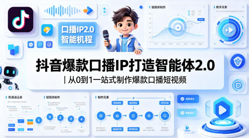 抖音爆款口播IP打造智能体2.0｜从0到1一站式制作爆款口播短视频-七宝：认真做好一件事