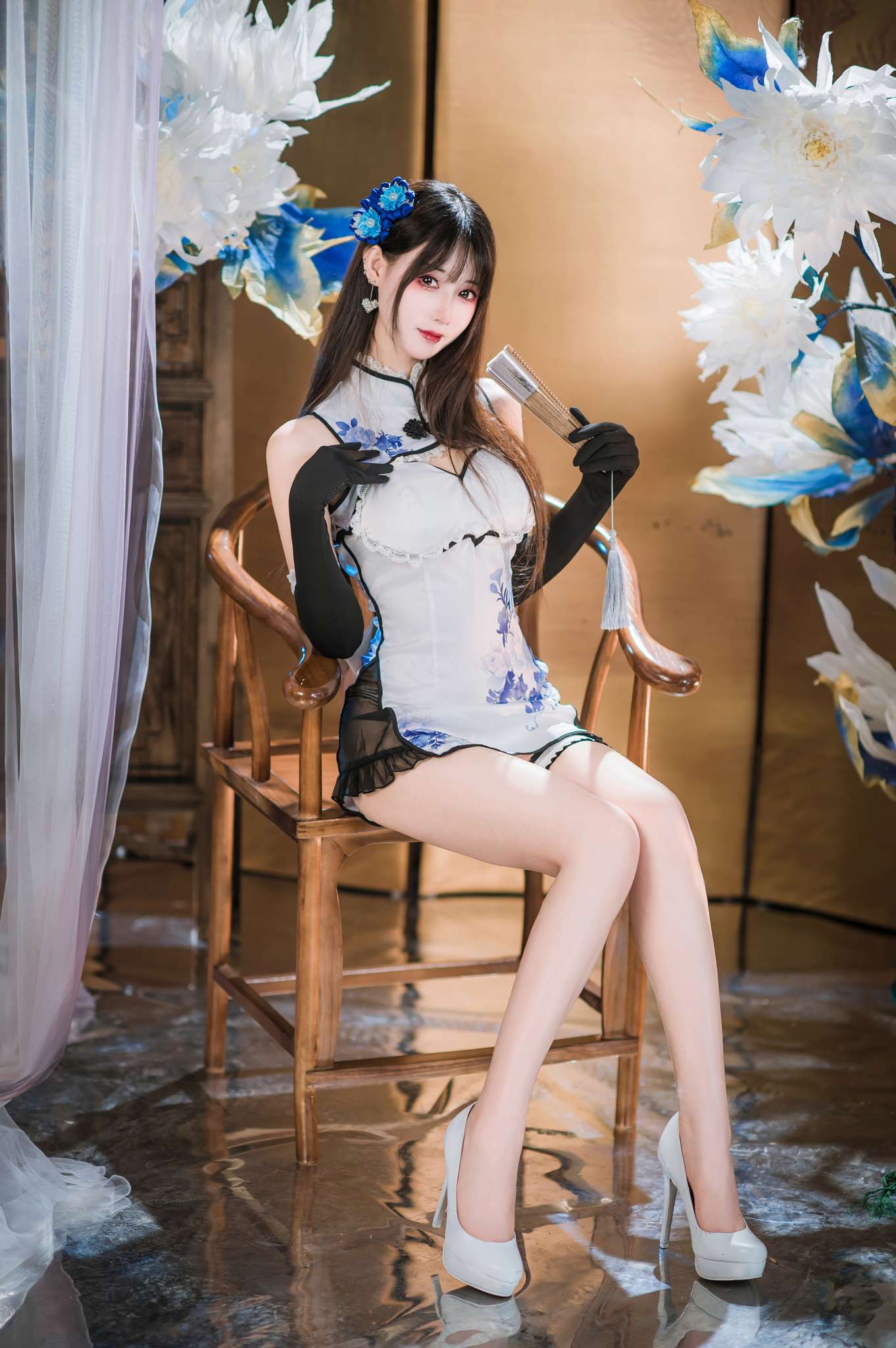 图片[2]-羽生三未 Vol.024 瓶儿 青花瓷旗袍[25P-307MB]-吾爱二次元