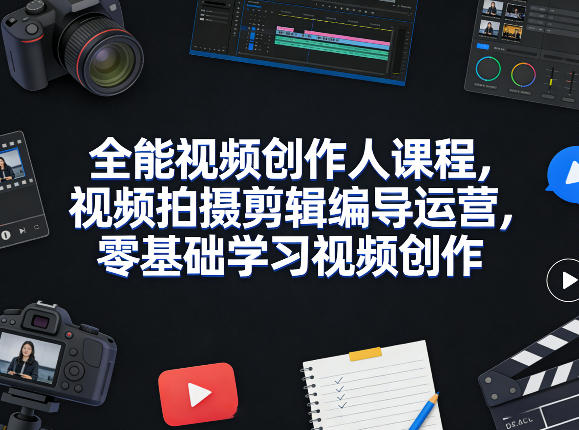 全能视频创作人课程，视频拍摄剪辑编导运营，零基础学习视频创作（更新2026年4月）-七宝：认真做好一件事