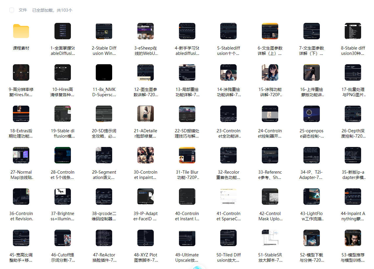 图片[2]-103节+全套资料！《全面掌握Stable Diffusion》系统课：从安装到训练，从模型到视频，一套吃透！-七宝：认真做好一件事