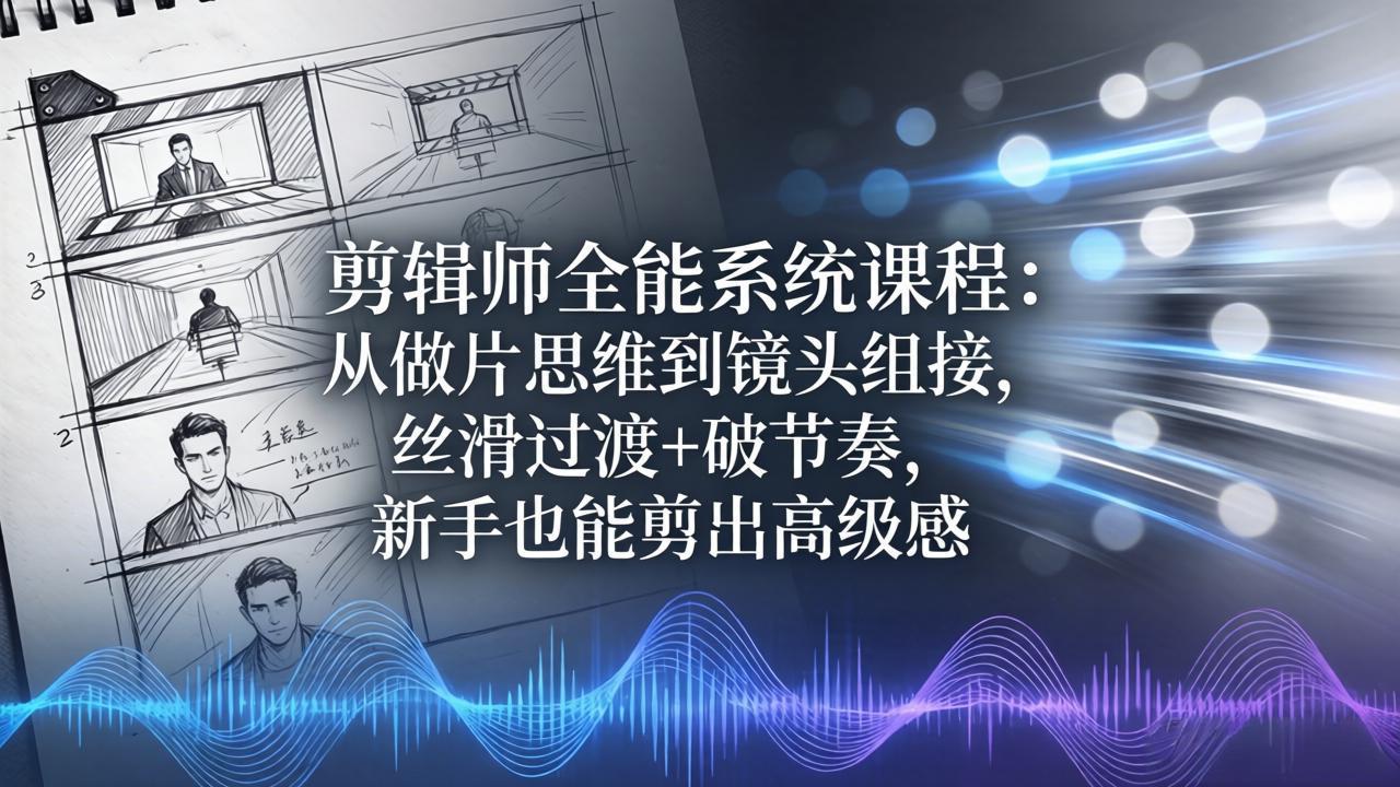 剪辑师全能系统课程：从做片思维到镜头组接，丝滑过渡 破节奏，新手也能剪出高级感_-七宝：认真做好一件事