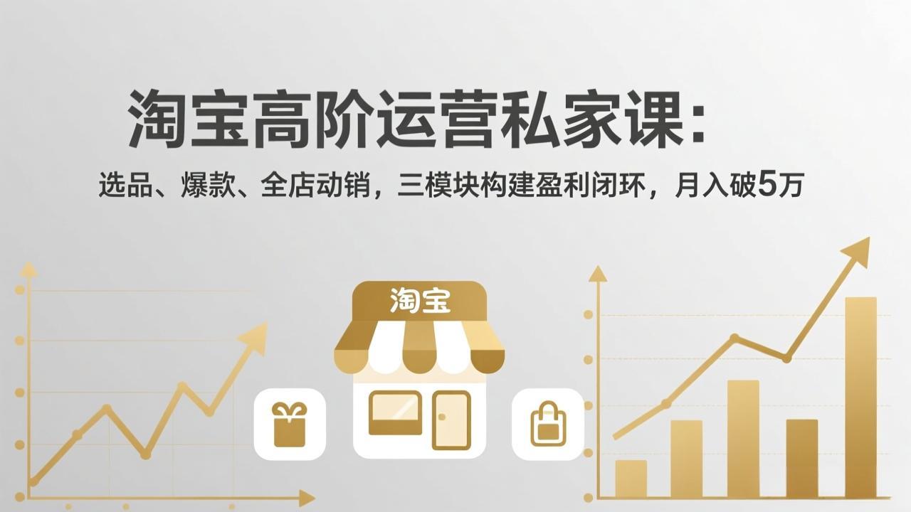 淘宝高阶运营私家课（更新26年4月）：选品、爆款、全店动销，三模块构建盈利闭环，月入破5万_-七宝：认真做好一件事