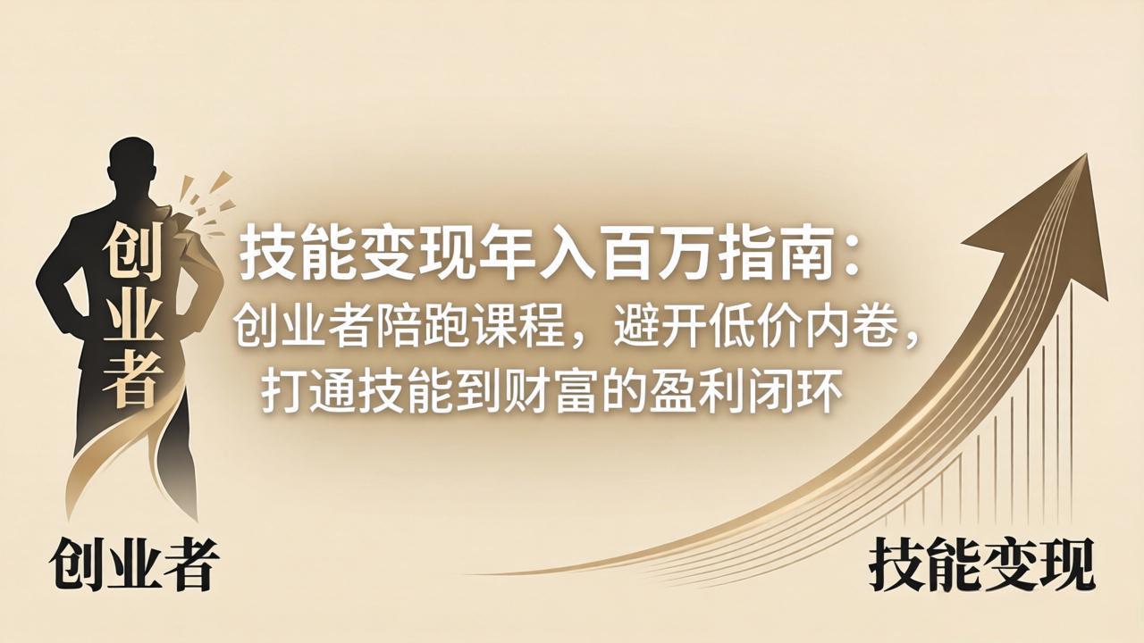 技能变现年入百万指南：创业者陪跑课程，避开低价内卷，打通技能到财富的盈利闭环_-七宝：认真做好一件事