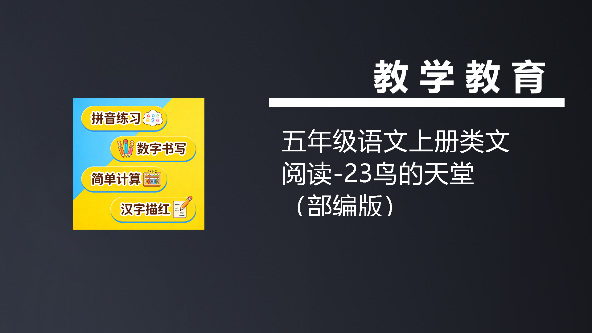 五年级语文上册类文阅读-23鸟的天堂（部编版）-七宝：认真做好一件事